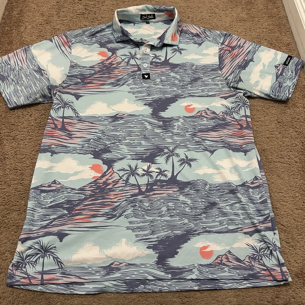 Bad Birdie Pardon the Eruption Polo Mens Large S/S Performance Golf Shirt